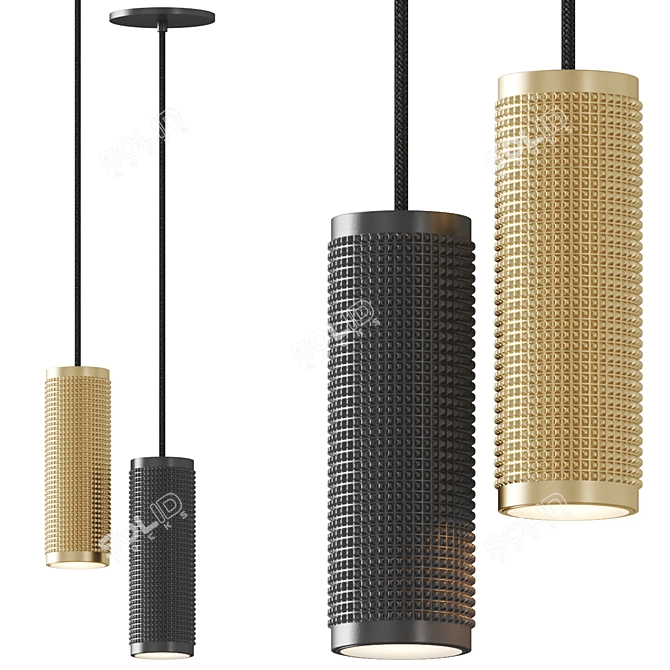 Modern Chrome Pendant Light Fixture 3D model image 1