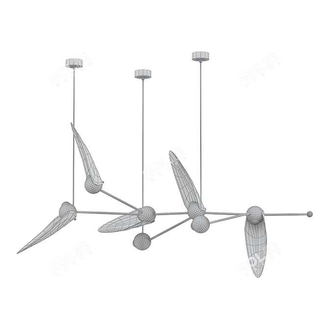 Modern 7-Light LAVRA Chandelier 3D model image 2