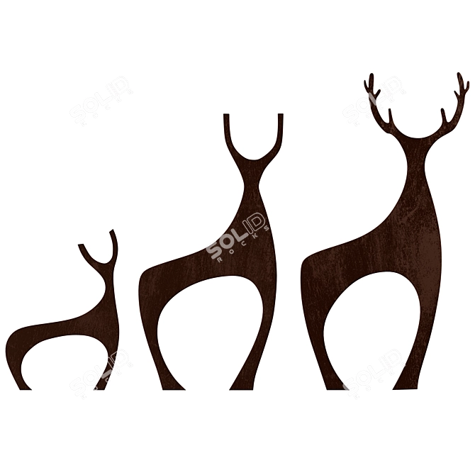 Graceful Deer Garden Sculptures 3D model image 4