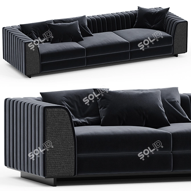 HARRY 3-Seater Fabric Sofa 3D model image 1