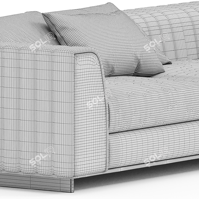 HARRY 3-Seater Fabric Sofa 3D model image 3