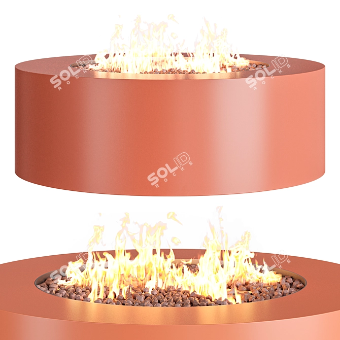 Galio Star Black Outdoor Fireplace 3D model image 2