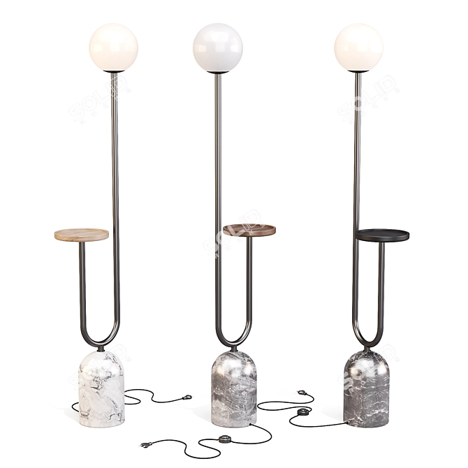 Marble Base LED Floor Lamp 3D model image 7