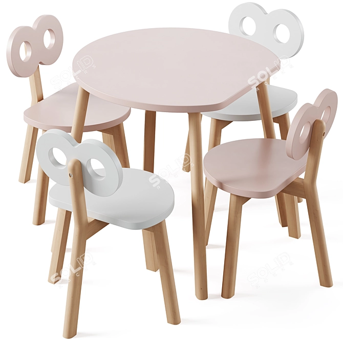 OHH NOO Kids Wooden Furniture 3D model image 2