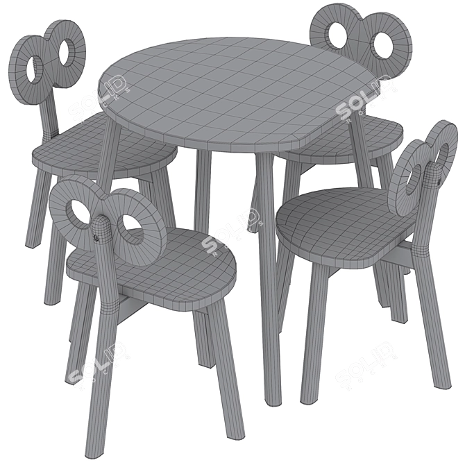 OHH NOO Kids Wooden Furniture 3D model image 6