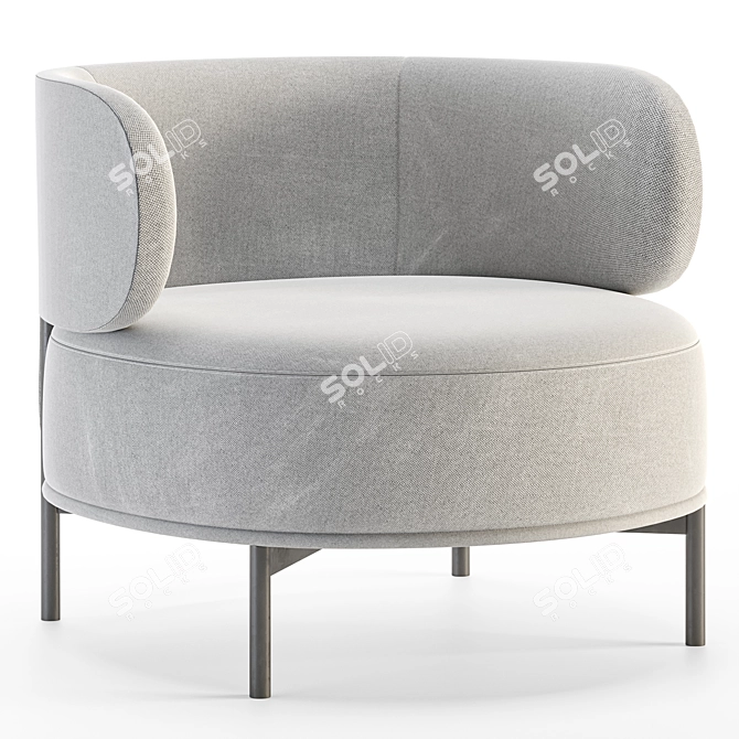 Sleek Akiko Lounge Chair 3D model image 1