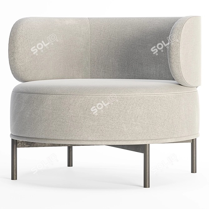 Sleek Akiko Lounge Chair 3D model image 2