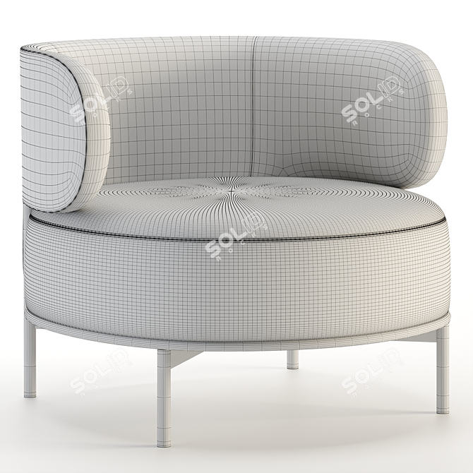 Sleek Akiko Lounge Chair 3D model image 3