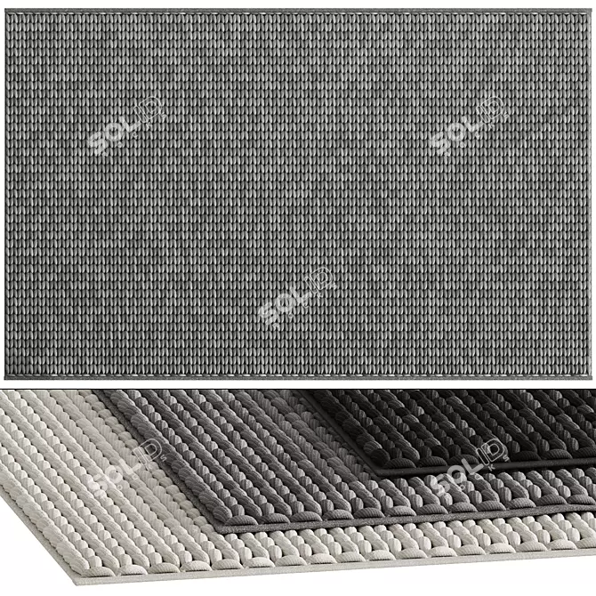 Chunky Knit Rug 01 3D model image 1