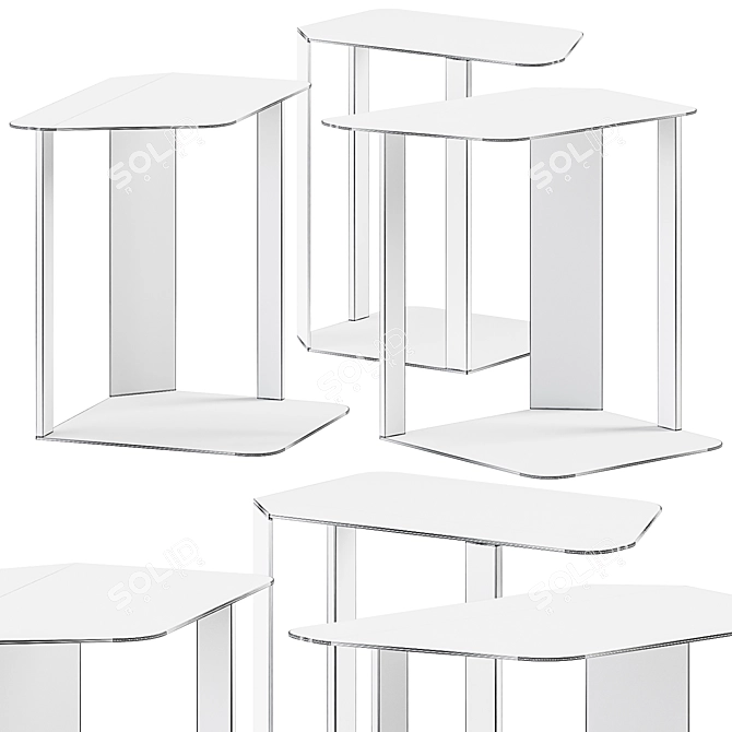 Modern Minimalist Side Table OM37 3D model image 2