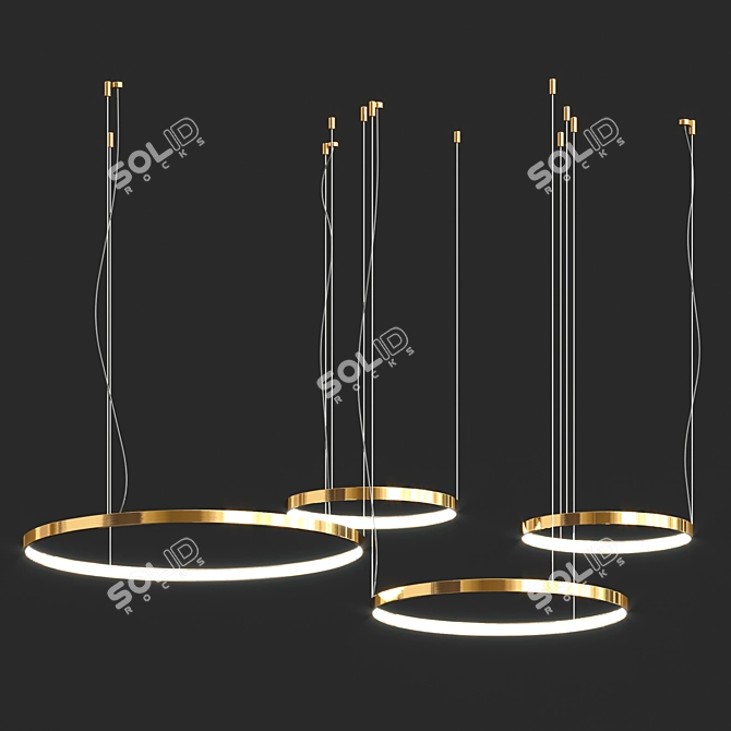 Minimalist LED Pendant Lamps 3D model image 3