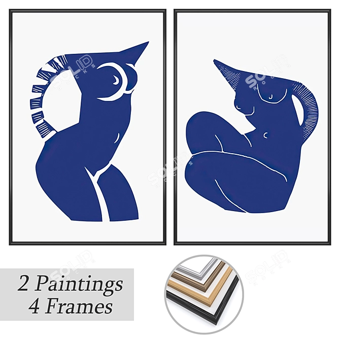 Wall Art Set with Multiple Frames 3D model image 1