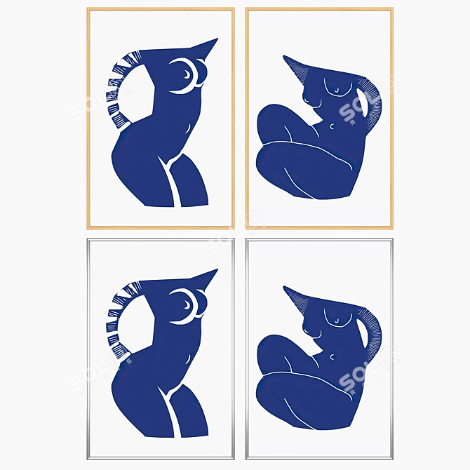 Wall Art Set with Multiple Frames 3D model image 3