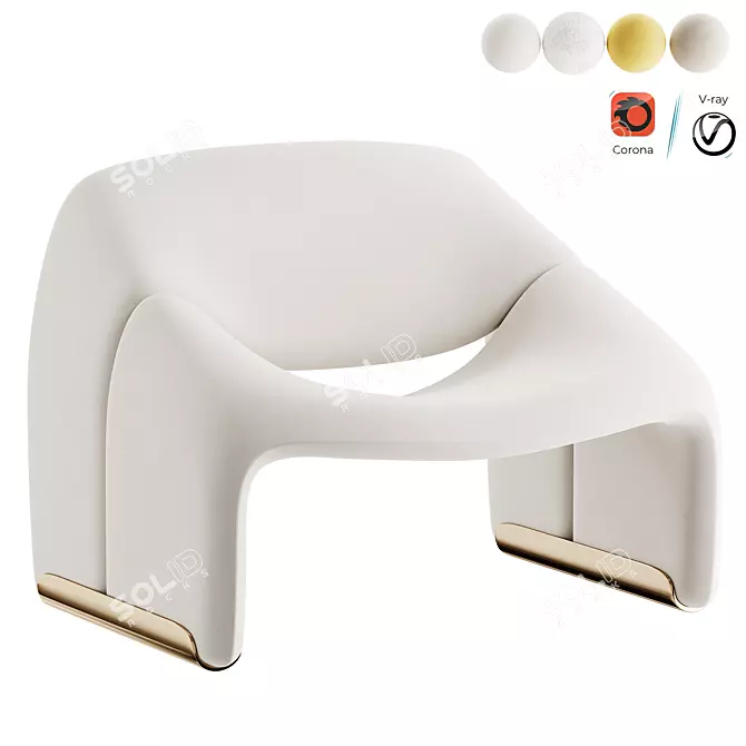 Sleek Artifort Lounge Chair Design 3D model image 1
