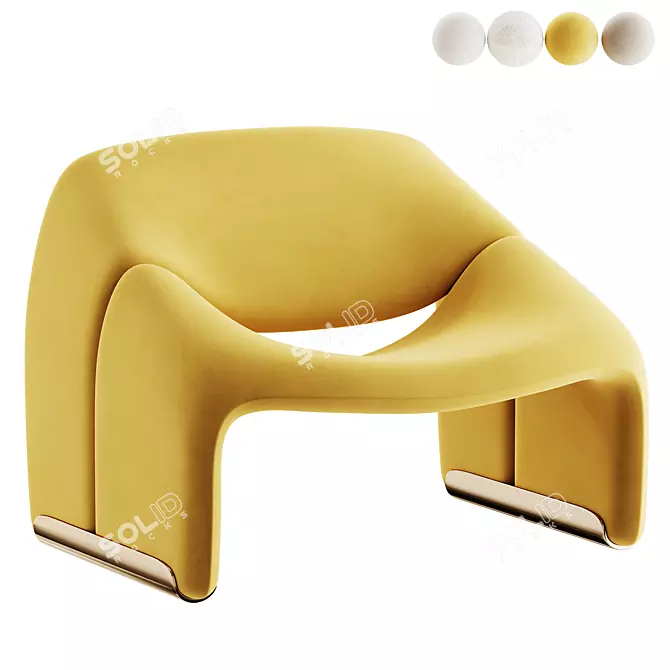 Sleek Artifort Lounge Chair Design 3D model image 3