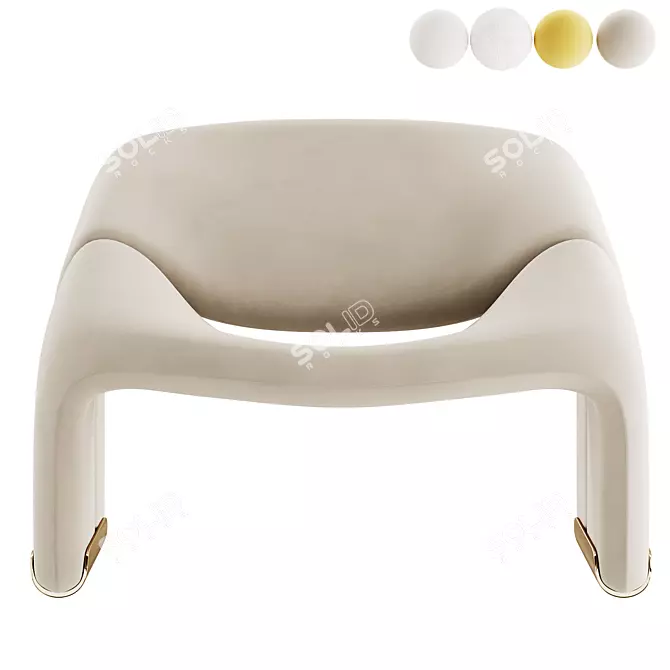 Sleek Artifort Lounge Chair Design 3D model image 4