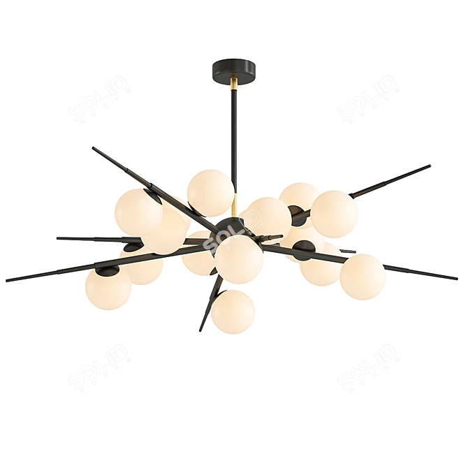 Black 16-Ball Chandelier - V-Ray Render 3D model image 1