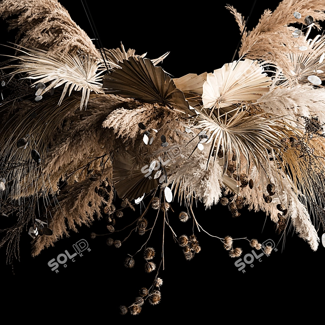 Boho Chic Hanging Dried Flower Bouquet 3D model image 3