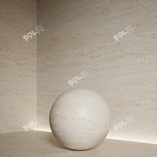 Travertine Stone Material Collection 3D model image 4