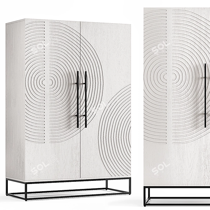 Modern Circulus Cabinet 150cm Gray 3D model image 1