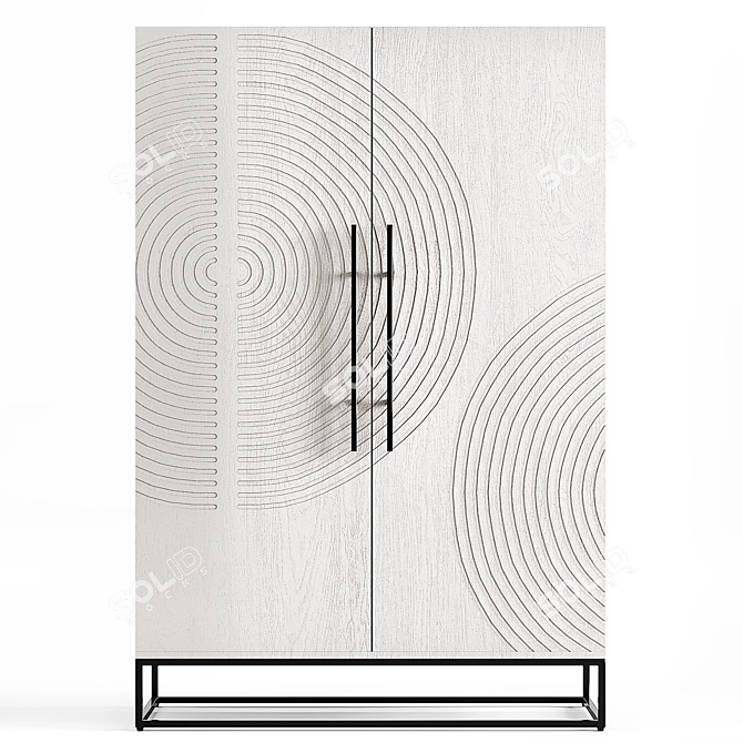 Modern Circulus Cabinet 150cm Gray 3D model image 2