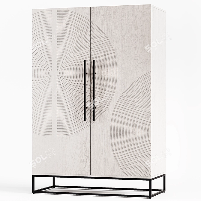 Modern Circulus Cabinet 150cm Gray 3D model image 3