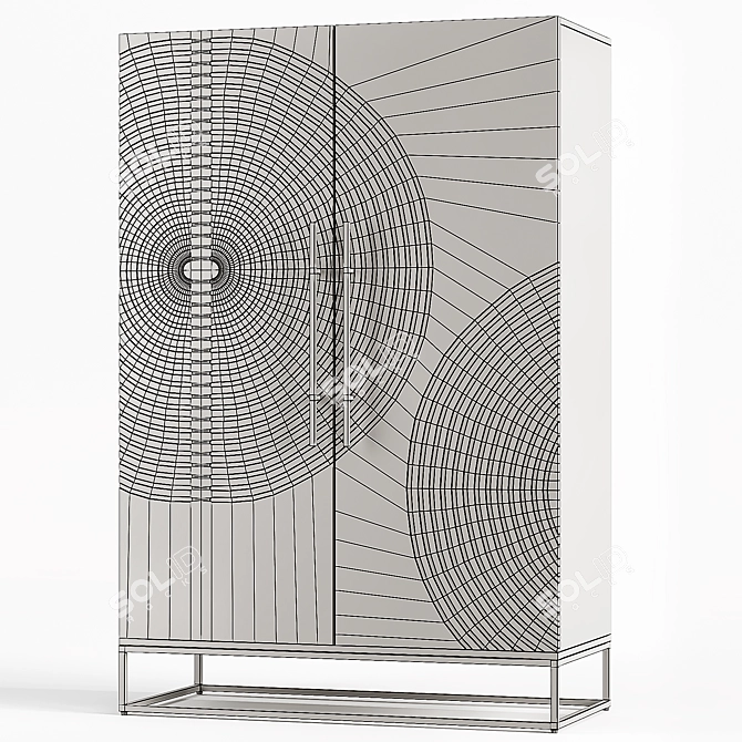 Modern Circulus Cabinet 150cm Gray 3D model image 5