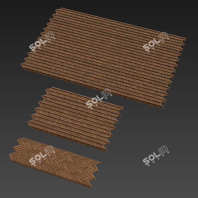 Rustic Wood Beam Decor 3D model image 6