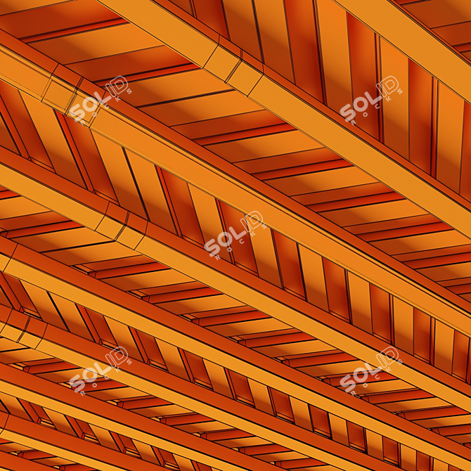 Rustic Wood Beam Decor 3D model image 7