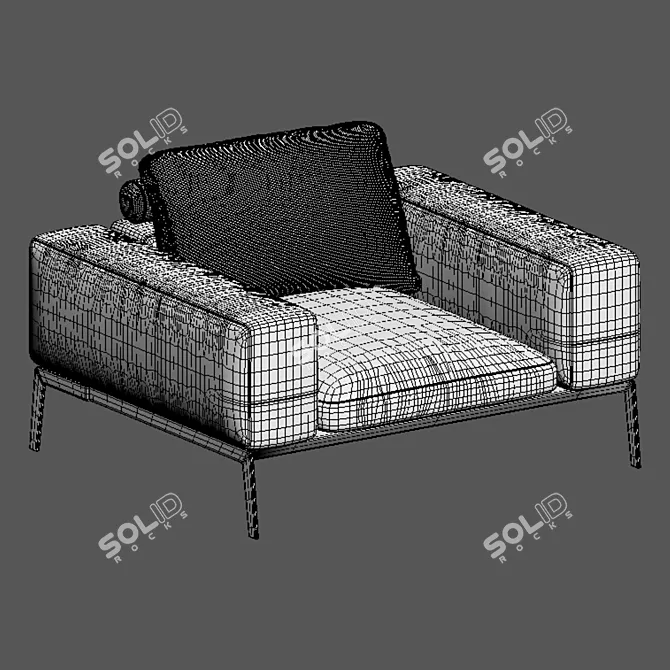 Luxury Living Room Seating 3D model image 4