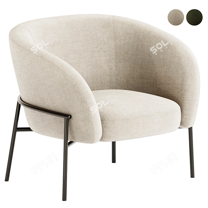 Modern Upholstered Lounge Chair Recliner 3D model image 1