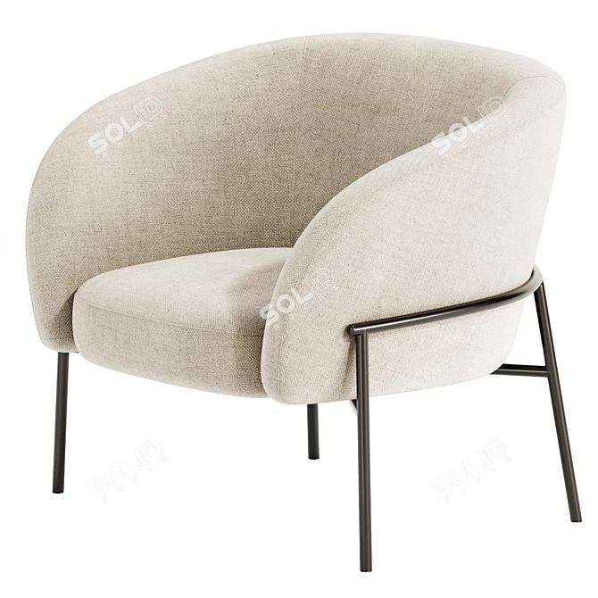 Modern Upholstered Lounge Chair Recliner 3D model image 4