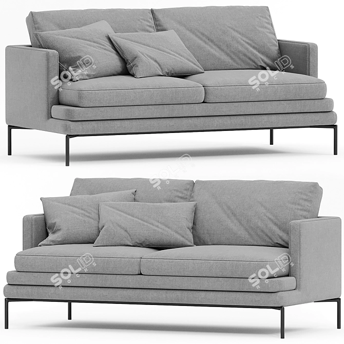  Zanotta William 2-Seater Sofa 3D model image 1