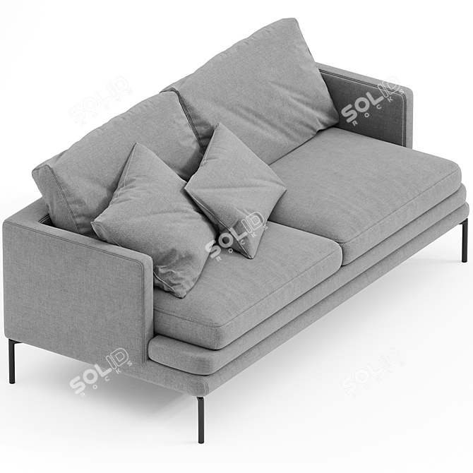  Zanotta William 2-Seater Sofa 3D model image 2