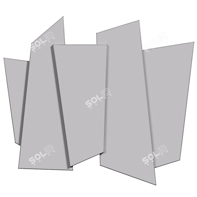 Luxury Geometric Steel Wall Decor 3D model image 2