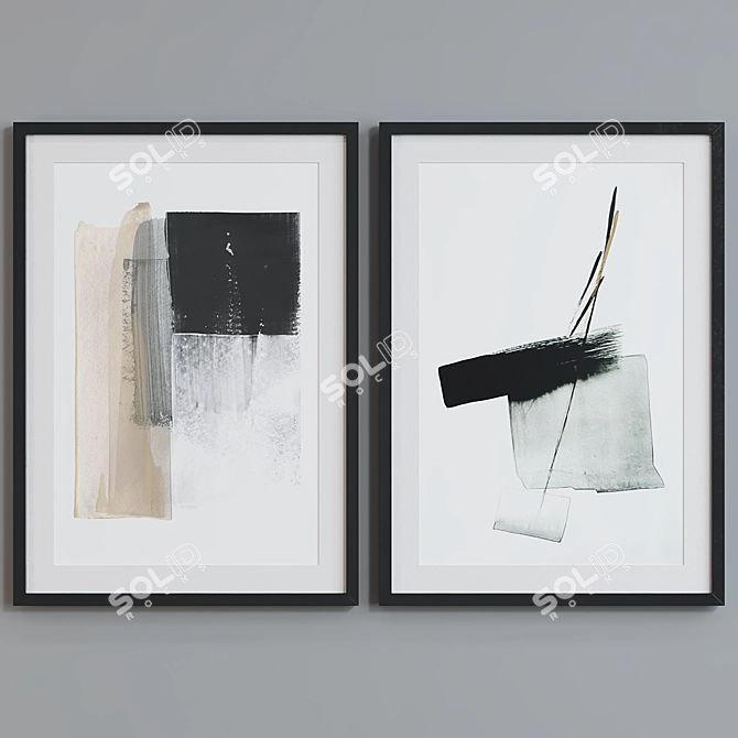 Modern Abstract Picture Frame Set 3D model image 5