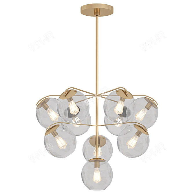 Satin Brass Chandelier VRay Render 3D model image 1