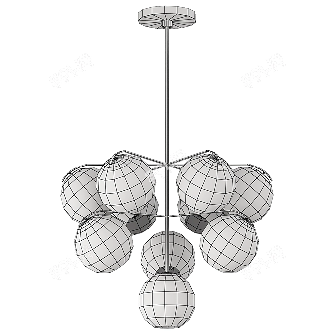 Satin Brass Chandelier VRay Render 3D model image 2