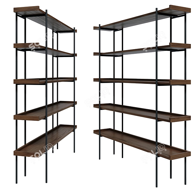  Adjustable Steel Shelving Unit 3D model image 1