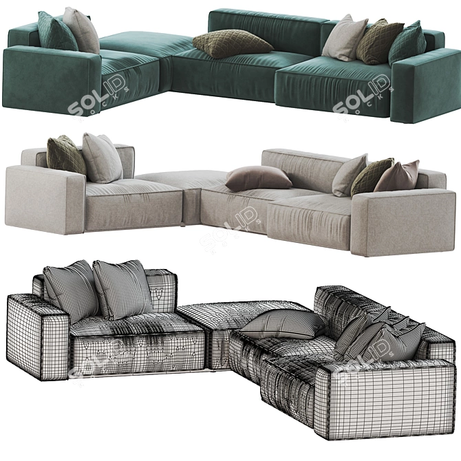  Contemporary Modular MARECHIARO Sofa 3D model image 4