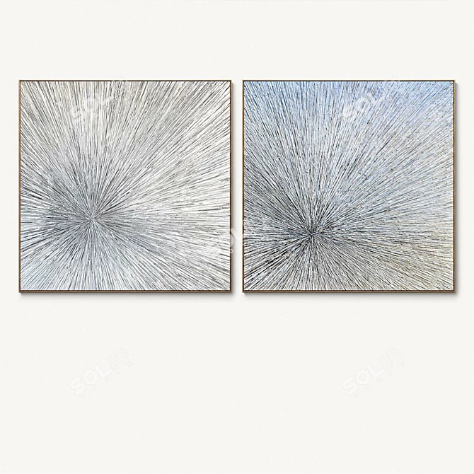 Abstract Square Photo Frames Set 3D model image 3