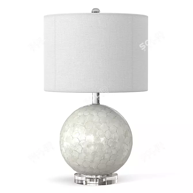 Capiz Seashell Sphere LED Lamp 3D model image 1