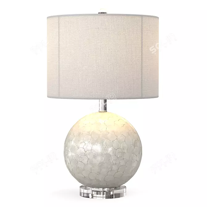 Capiz Seashell Sphere LED Lamp 3D model image 3