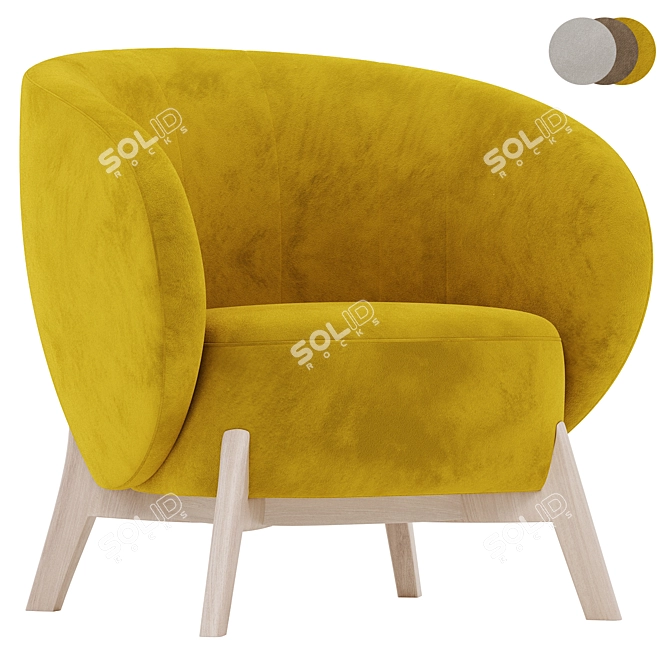 Contemporary Armchair Tilar Collection 3D model image 1
