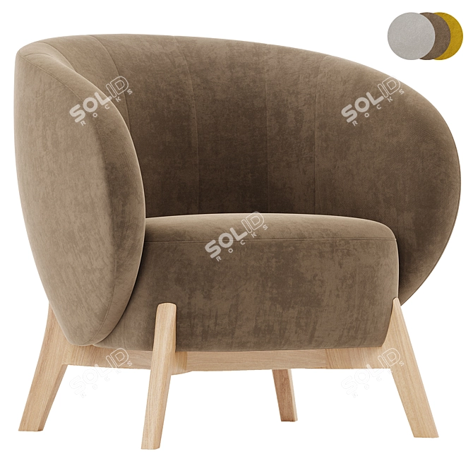 Contemporary Armchair Tilar Collection 3D model image 2