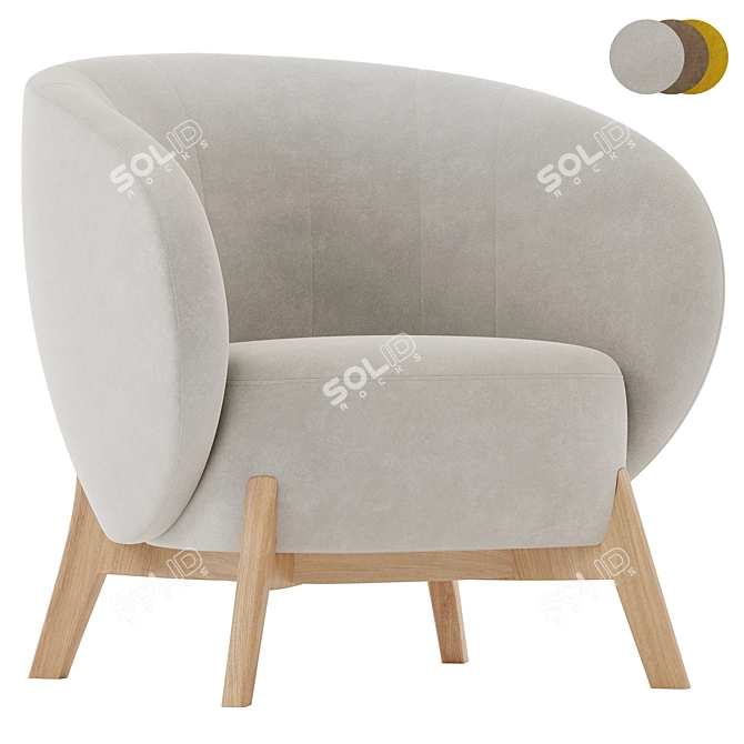 Contemporary Armchair Tilar Collection 3D model image 3
