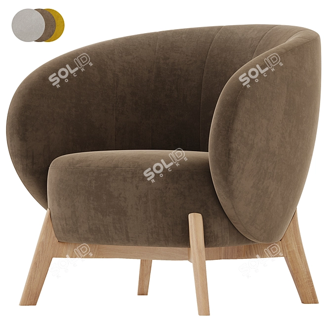 Contemporary Armchair Tilar Collection 3D model image 4