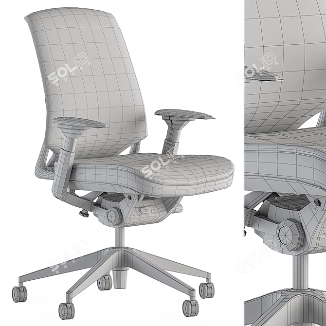 Modern Office Chair Set 19 3D model image 6