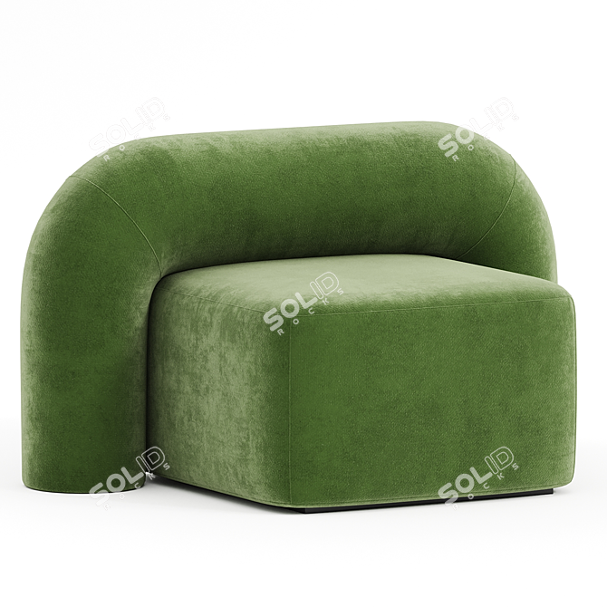 Elegant Fabric Armchair: MOSS Beauty 3D model image 1