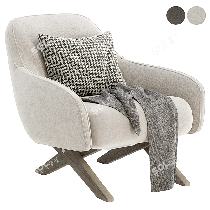 Marlon Armchair: Stylish Comfort Choice 3D model image 1